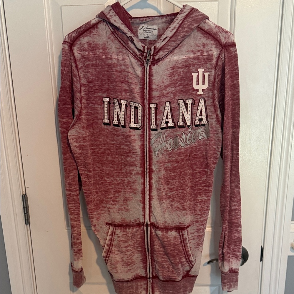 Indiana Hoosiers Women's Red Zip-Up Hoodie Jacket
